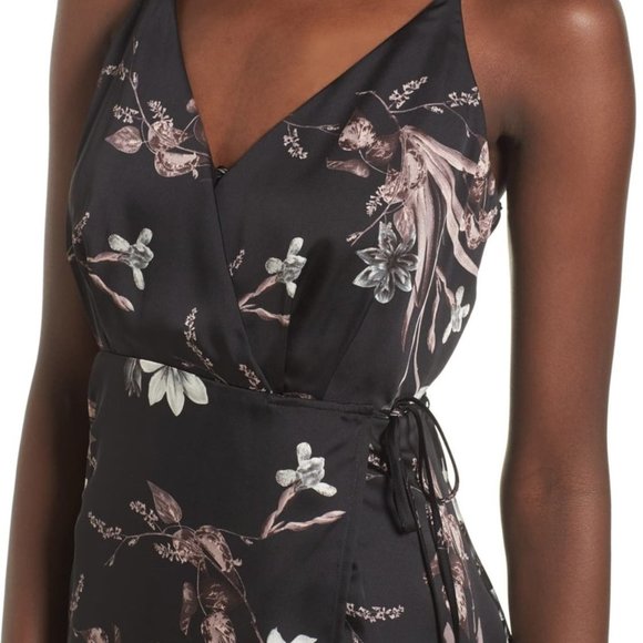 ASTR Satin Wrap Dress - Picture 2 of 8